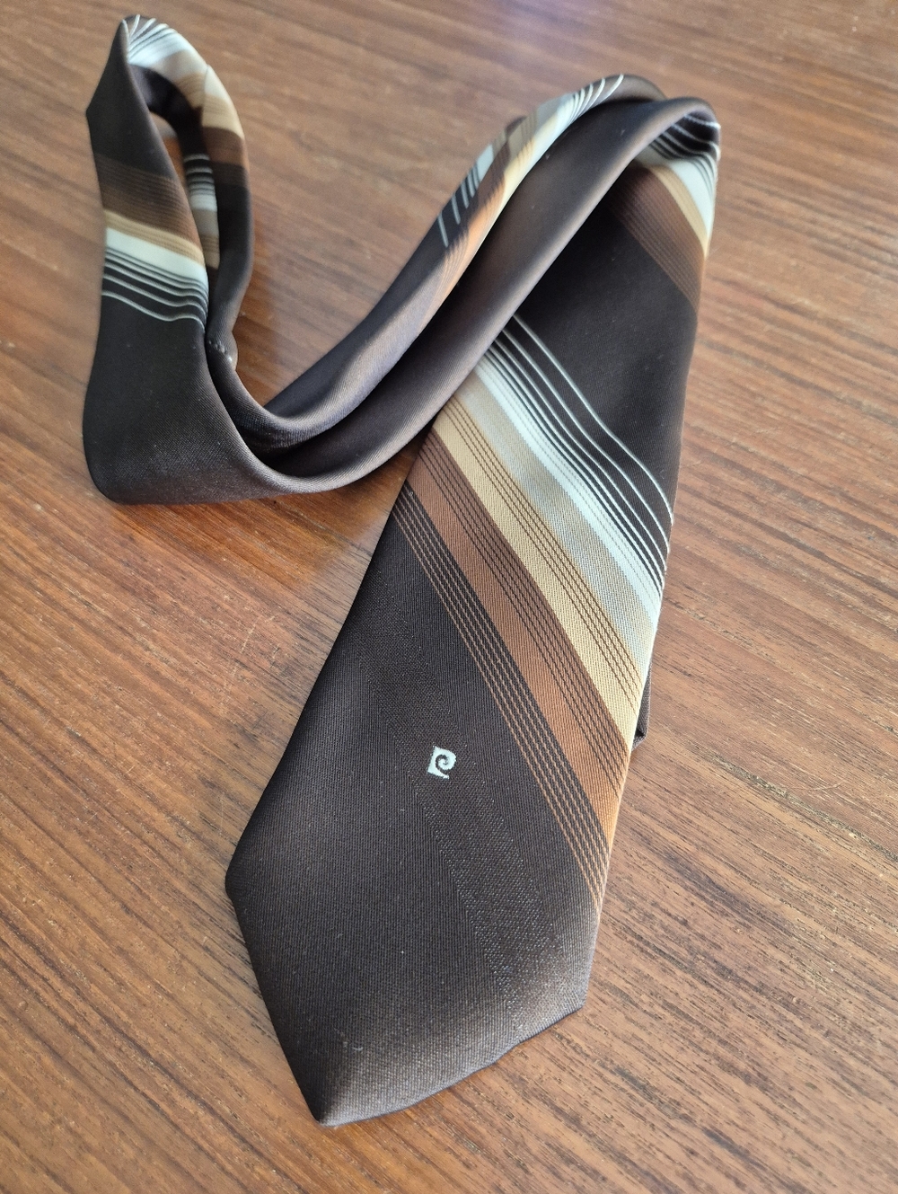 Vintage Pierre Cardin  Brown Striped Tie